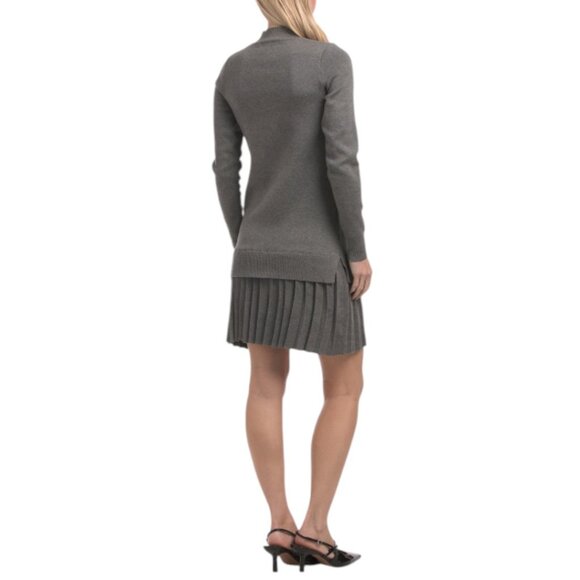 TAYLOR Pleated Skirt Mini Sweater Dress - Picture 2 of 2